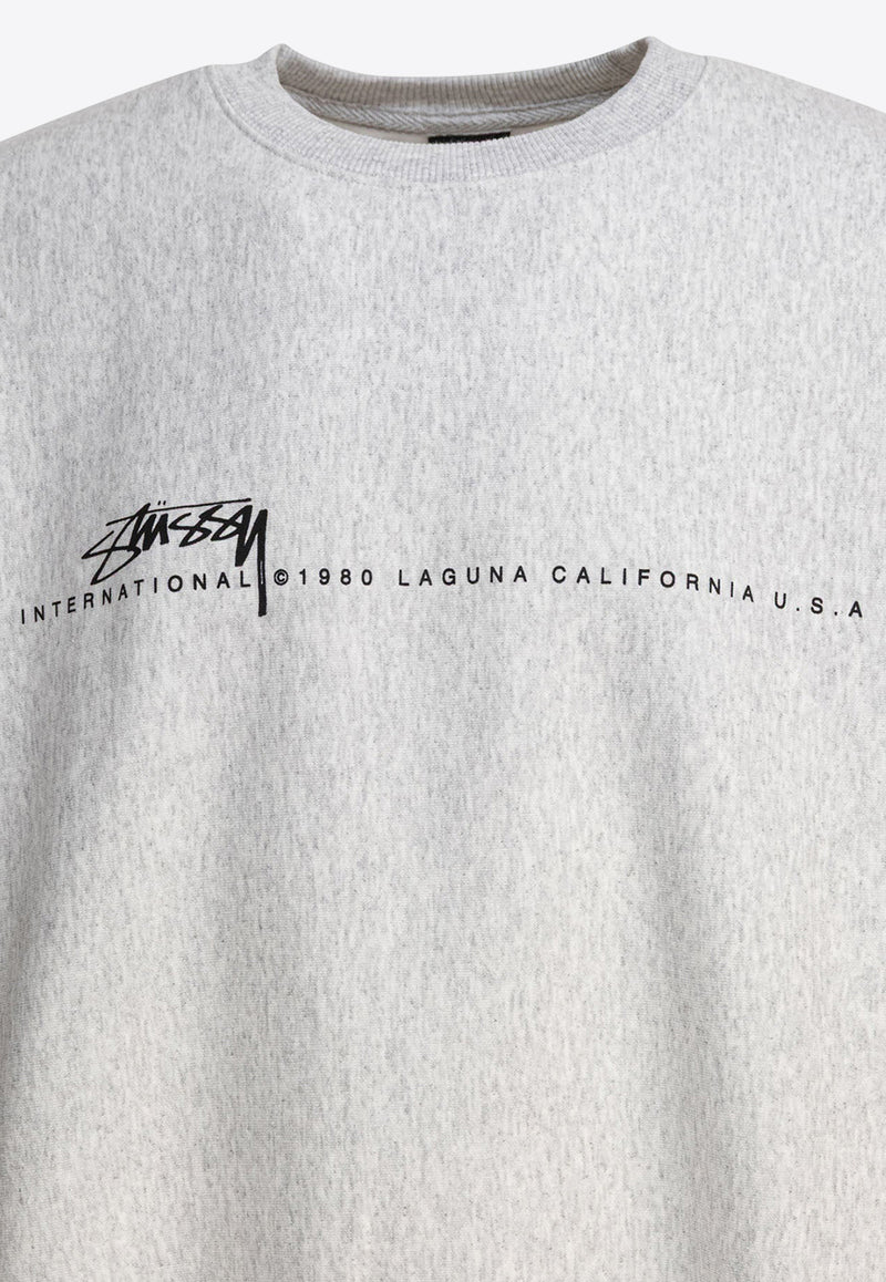 Stüssy Logo Print Crewneck Sweatshirt Gray 191508000620062 ASH HEATHER_80681