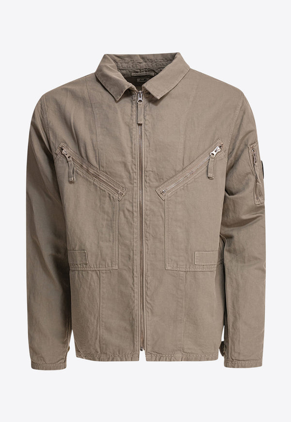 C.P. Company Signature Lens Zip-Up Overshirt  Gray 18CMOS103A006273G327_80719