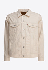 Linen-Blend Trucker Jacket
