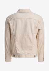 Linen-Blend Trucker Jacket