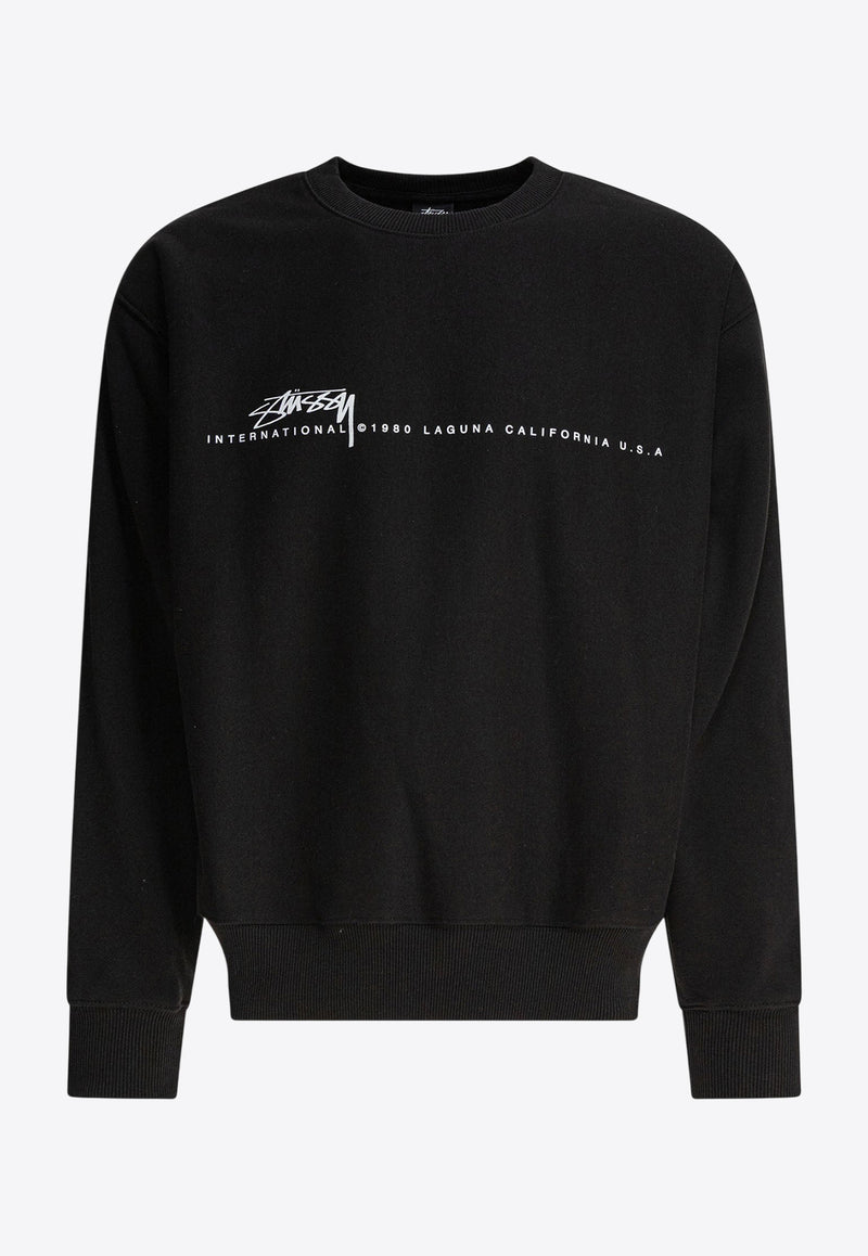 Stüssy Logo Print Crewneck Sweatshirt Black 19150800001 BLACK_80784