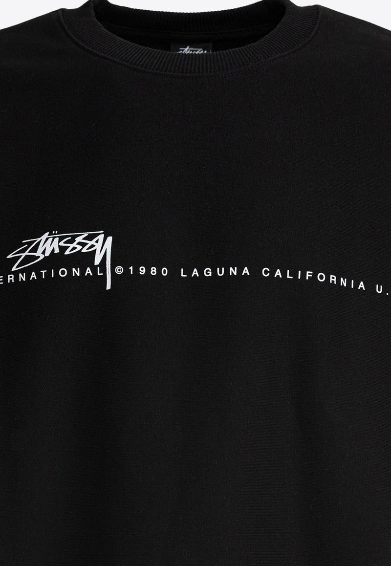 Stüssy Logo Print Crewneck Sweatshirt Black 19150800001 BLACK_80784