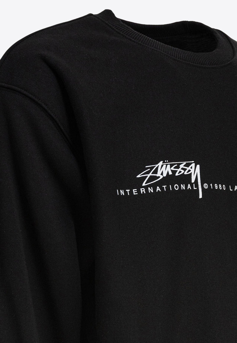Stüssy Logo Print Crewneck Sweatshirt Black 19150800001 BLACK_80784