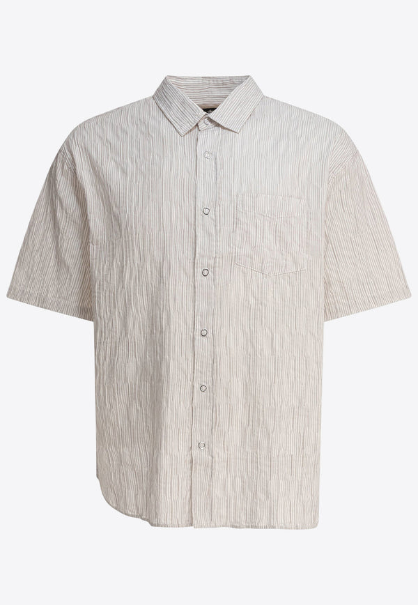 Stüssy Wrinkled Short-Sleeved Shirt Beige 11103501002 NATURAL_80864