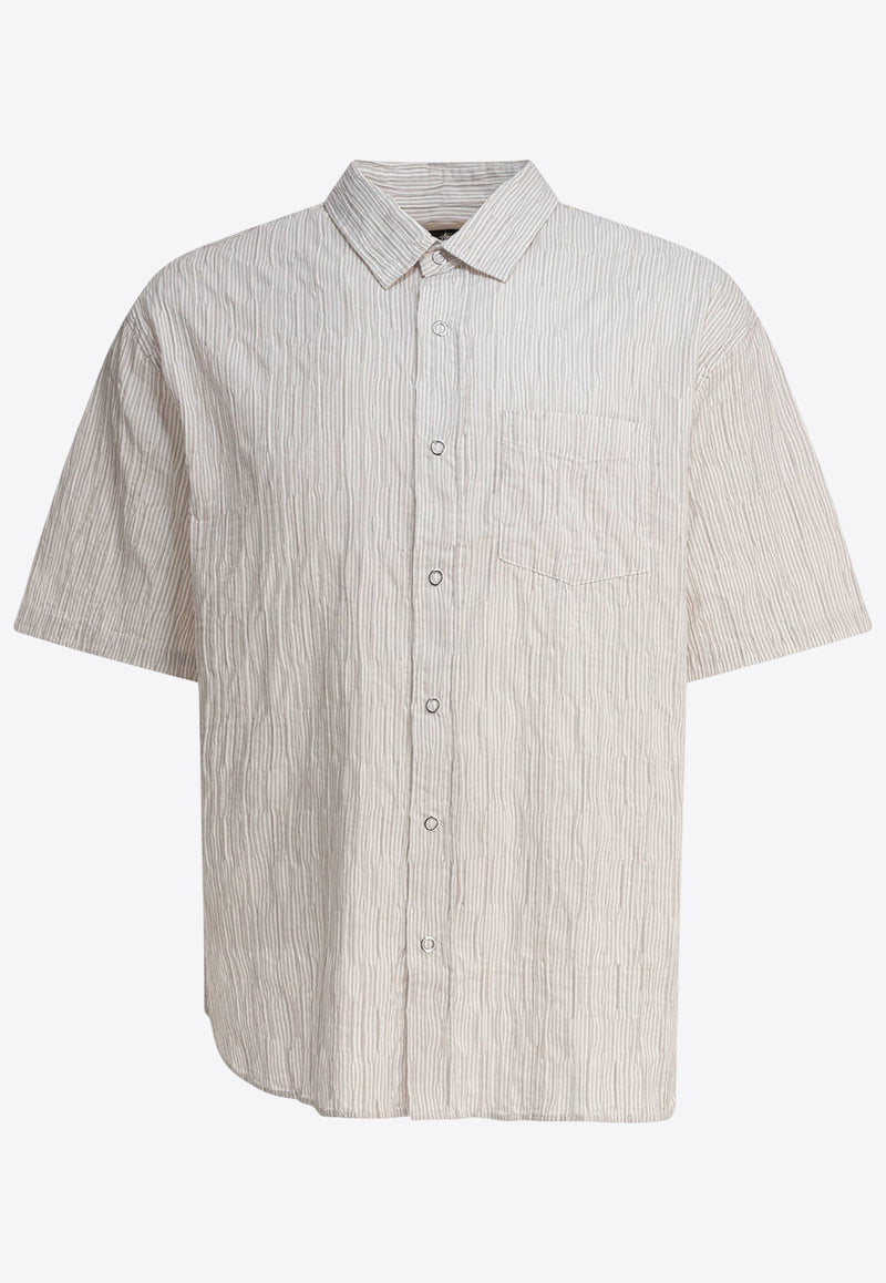 Stüssy Wrinkled Short-Sleeved Shirt Beige 11103501002 NATURAL_80864