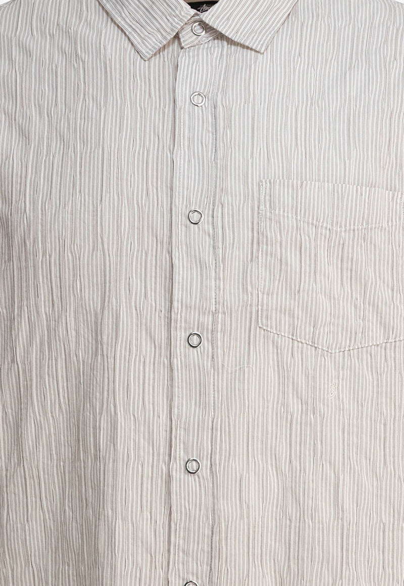 Stüssy Wrinkled Short-Sleeved Shirt Beige 11103501002 NATURAL_80864