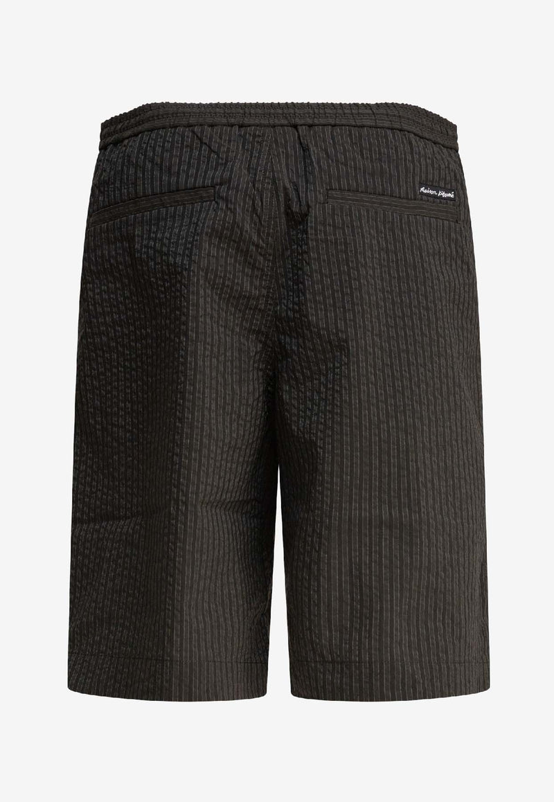 Maison Kitsuné Striped Logo Shorts Brown OM01406WC5032P391_80936