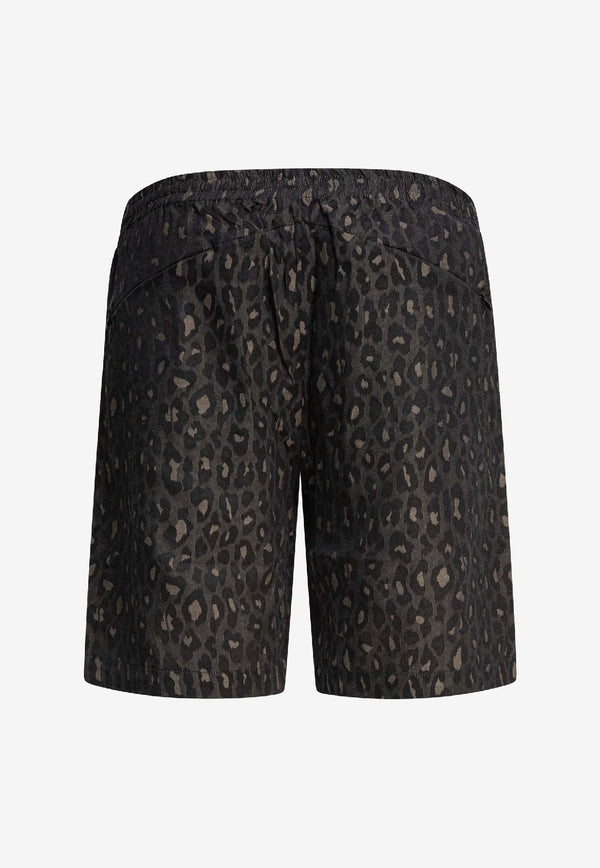Needles Leopard Bermuda Shorts  Brown QV247B-LEOPARD_80940