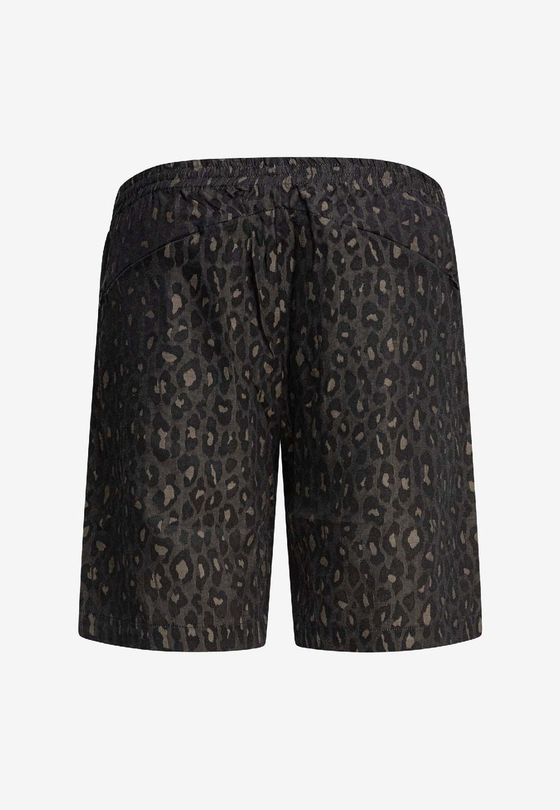 Needles Leopard Bermuda Shorts  Brown QV247B-LEOPARD_80940