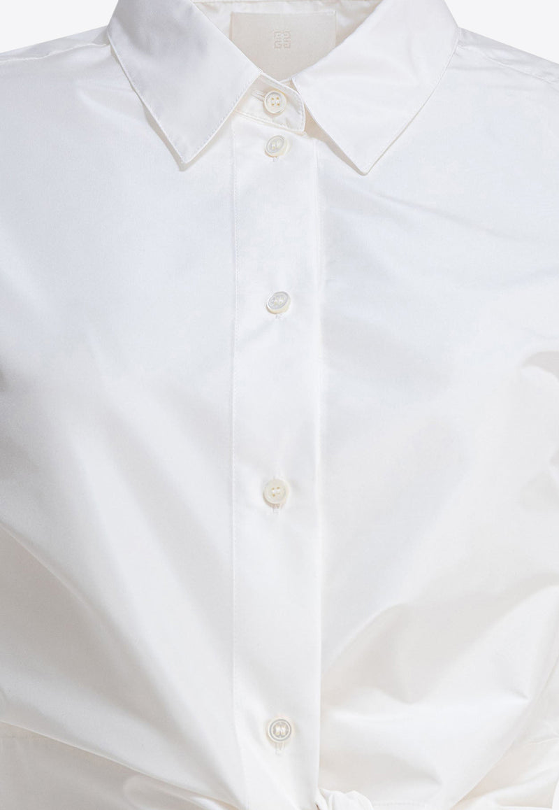 Givenchy Long-Sleeved Silk Shirt with Tied-Bow White BW61DP15YX130_80982