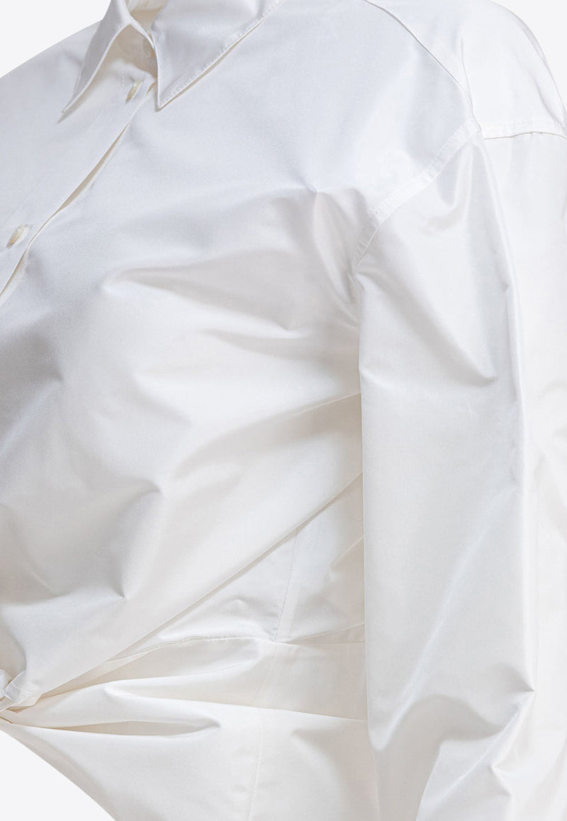 Givenchy Long-Sleeved Silk Shirt with Tied-Bow White BW61DP15YX130_80982