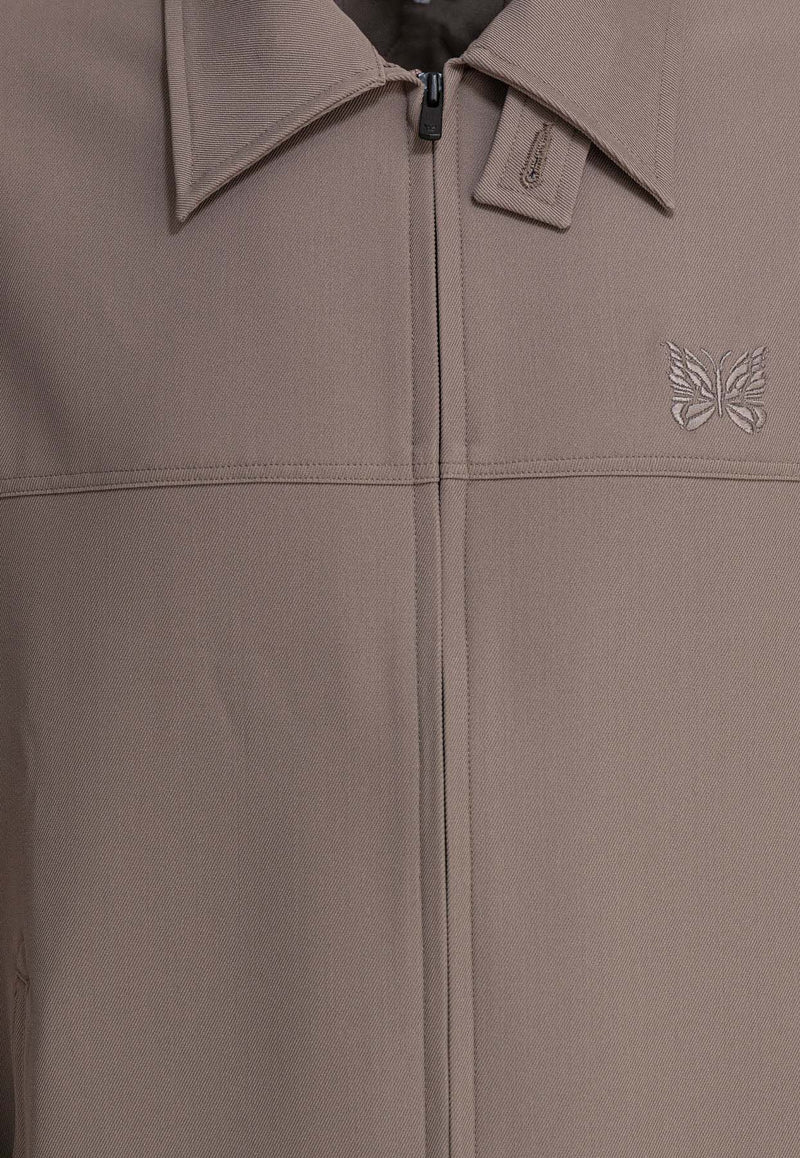 Needles Sport Zipped Overshirt  Beige QV197A-TAUPE_80995