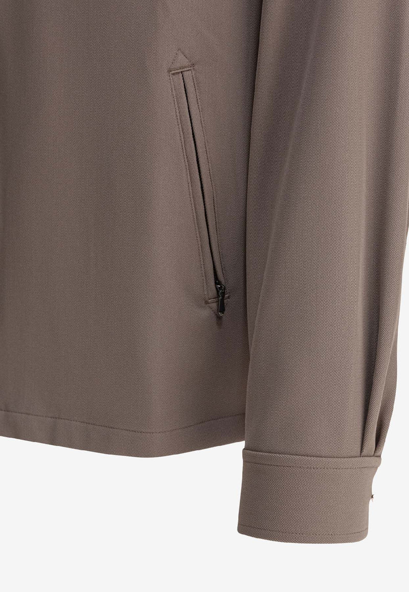 Needles Sport Zipped Overshirt  Beige QV197A-TAUPE_80995