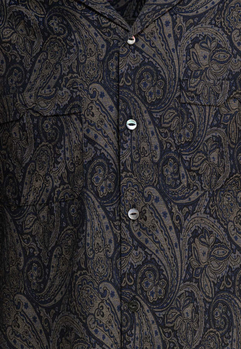 Needles One-Up Buttoned Shirt Blue QV245A-PAISLEY_81008
