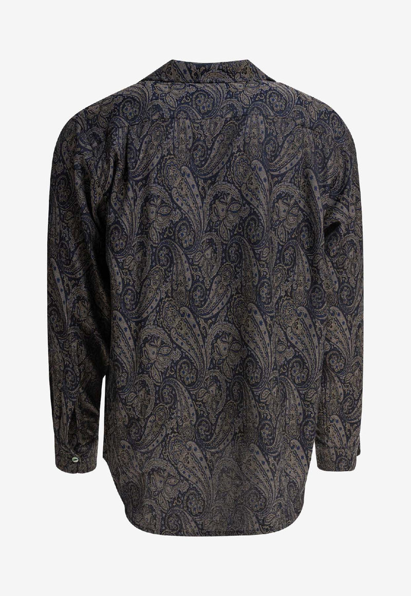 Needles One-Up Buttoned Shirt Blue QV245A-PAISLEY_81008