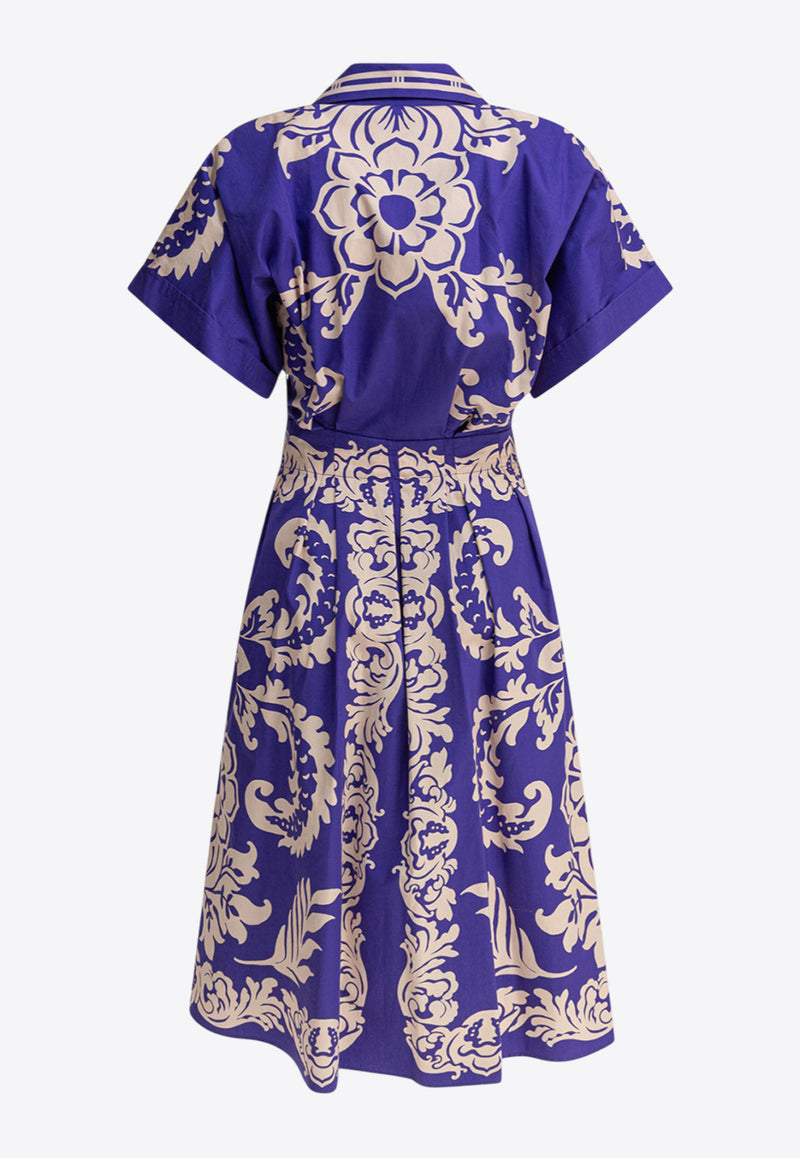 Etro Printed Midi Shirt Dress Blue WRHA038599SP5E3X0883_81078