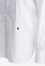 Alexander McQueen Pleated Yoke Long-Sleeved Shirt White 830388QAABS9000_81101