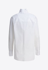 Alexander McQueen Pleated Yoke Long-Sleeved Shirt White 830388QAABS9000_81101