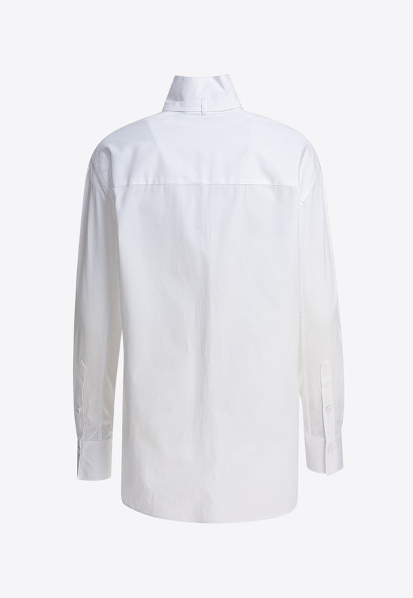 Alexander McQueen Pleated Yoke Long-Sleeved Shirt White 830388QAABS9000_81101