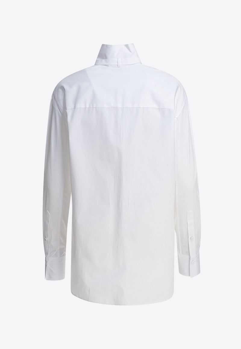 Alexander McQueen Pleated Yoke Long-Sleeved Shirt White 830388QAABS9000_81101