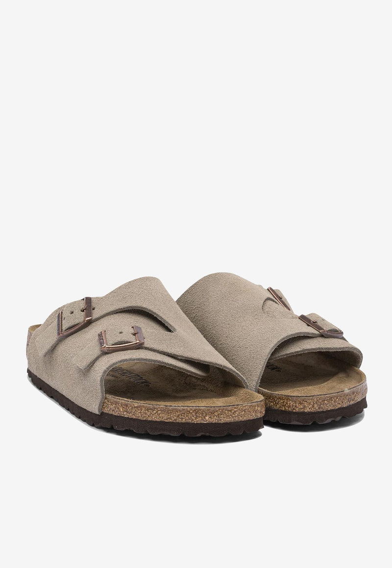 Birkenstock Zürich Suede Flat Sandals Taupe 050463TAUPE_81123