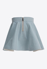 Moncler Kids Girls Flared Denim Mini Skirt Light Blue 2D00002-598KD711_81113