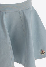 Moncler Kids Girls Flared Denim Mini Skirt Light Blue 2D00002-598KD711_81113