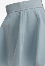 Moncler Kids Girls Flared Denim Mini Skirt Light Blue 2D00002-598KD711_81113