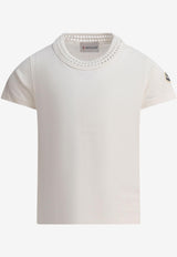 Moncler Kids Boys Logo Patch Crewneck T-shirt Beige 8C00041-83907034_81134