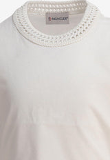 Moncler Kids Boys Logo Patch Crewneck T-shirt Beige 8C00041-83907034_81134