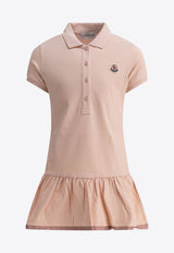 Moncler Kids Girls Logo Patch Mini Polo Dress Pink 8I00014-89AL2514_81130