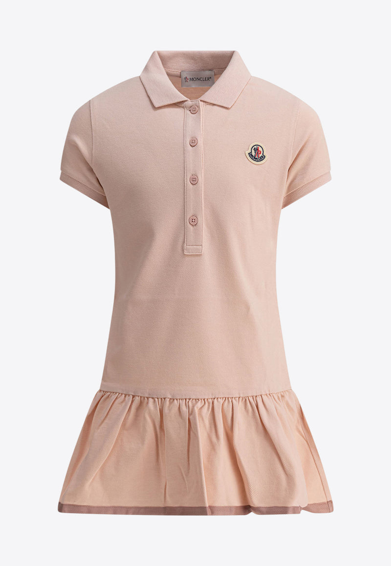 Moncler Kids Girls Logo Patch Mini Polo Dress Pink 8I00014-89AL2514_81130