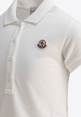 Moncler Kids Girls Logo Patch Polo Dress White 8I00014-89AL2034_81136