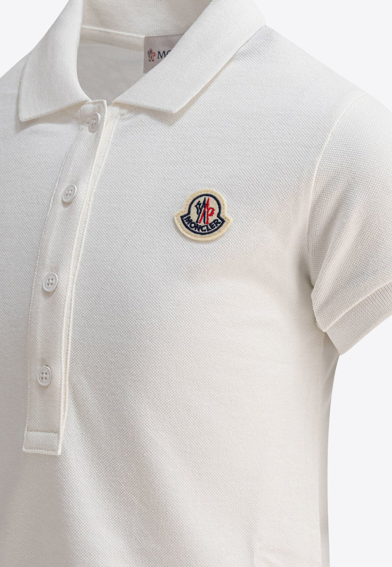 Moncler Kids Girls Logo Patch Polo Dress White 8I00014-89AL2034_81136