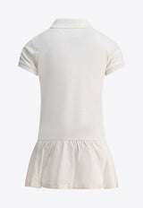 Moncler Kids Girls Logo Patch Polo Dress White 8I00014-89AL2034_81136