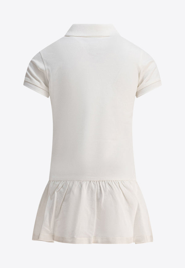 Moncler Kids Girls Logo Patch Polo Dress White 8I00014-89AL2034_81136