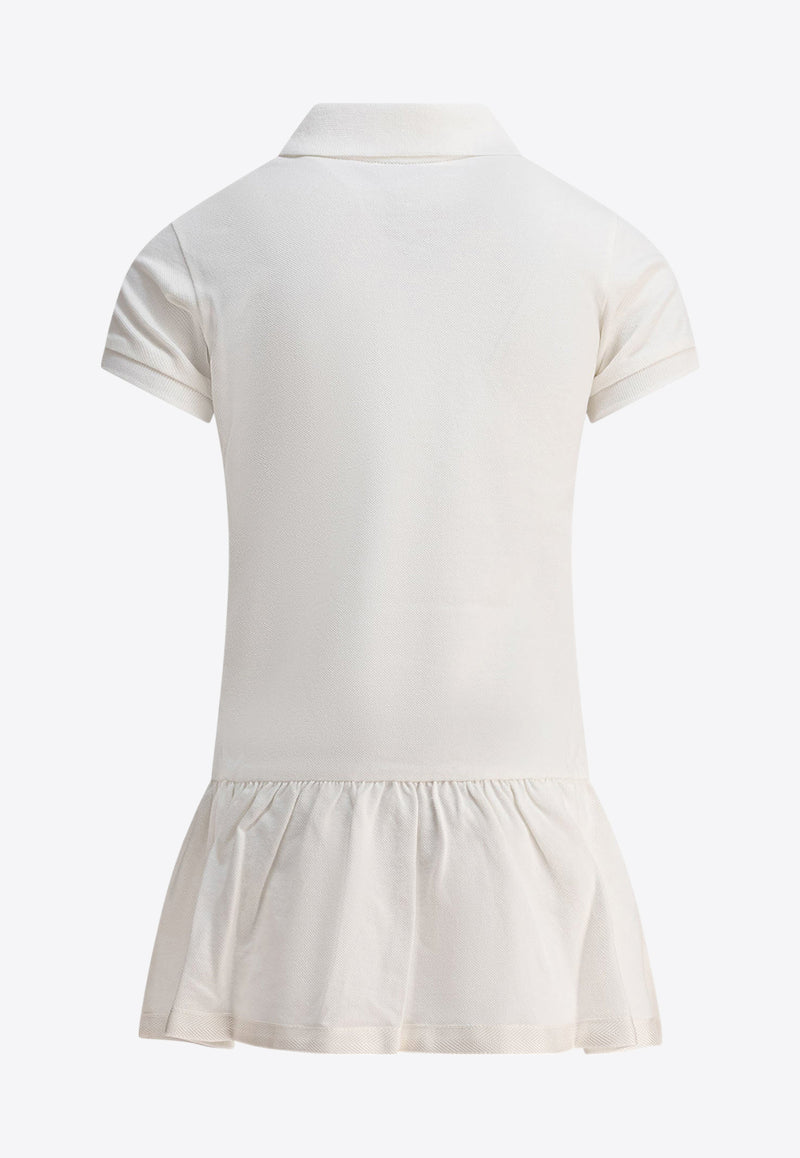 Moncler Kids Girls Logo Patch Polo Dress White 8I00014-89AL2034_81136