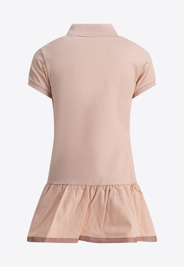 Moncler Kids Girls Logo Patch Mini Polo Dress Pink 8I00014-89AL2514_81130