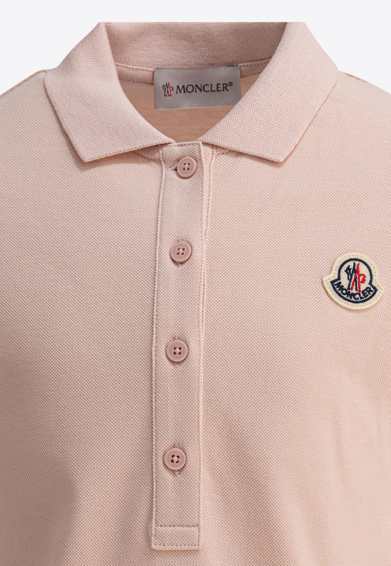 Moncler Kids Girls Logo Patch Mini Polo Dress Pink 8I00014-89AL2514_81130