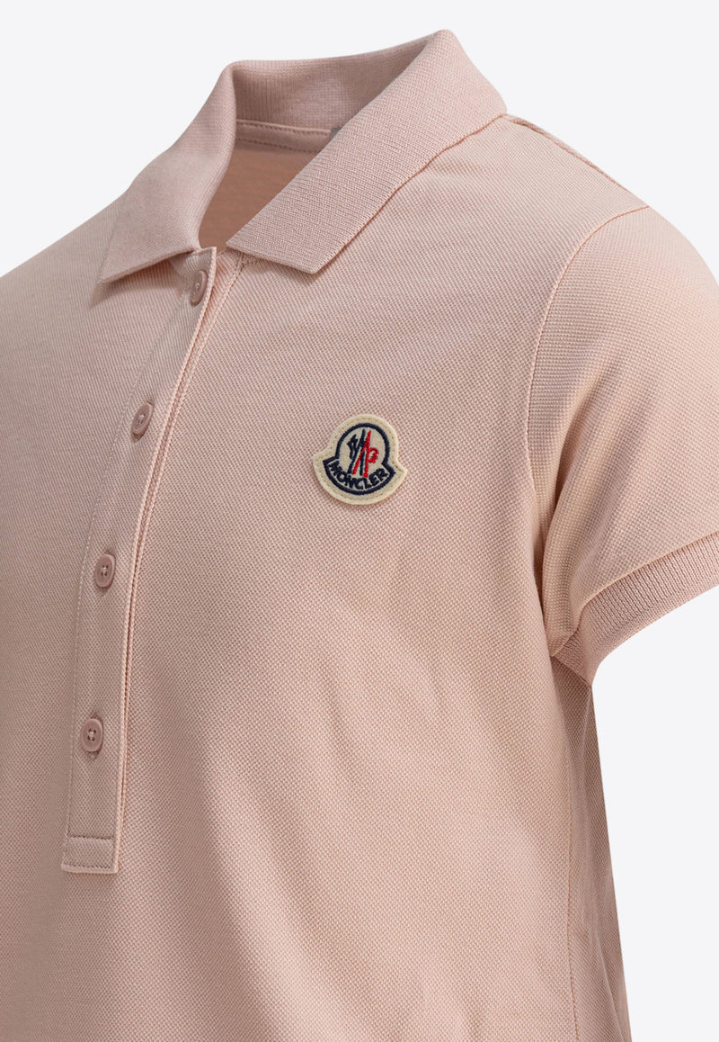 Moncler Kids Girls Logo Patch Mini Polo Dress Pink 8I00014-89AL2514_81130