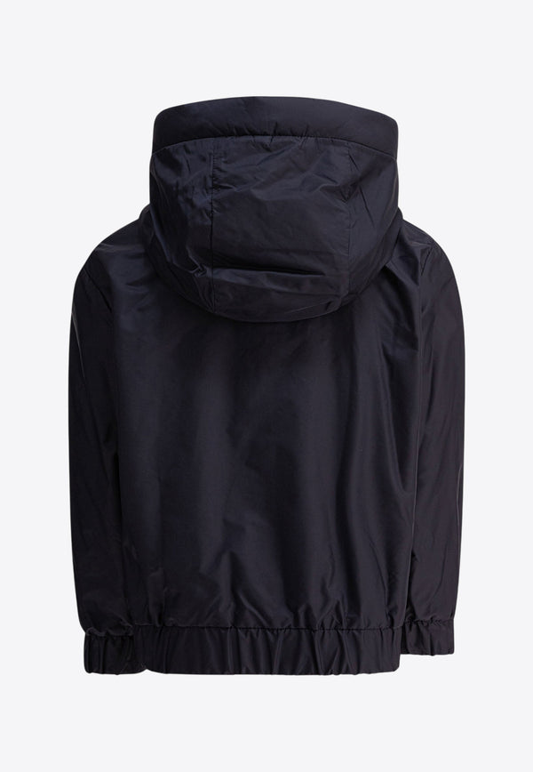 Moncler Kids Boys Logo Patch Zip-Up Jacket Blue LILIANNA1A00070-53A5E742_81161