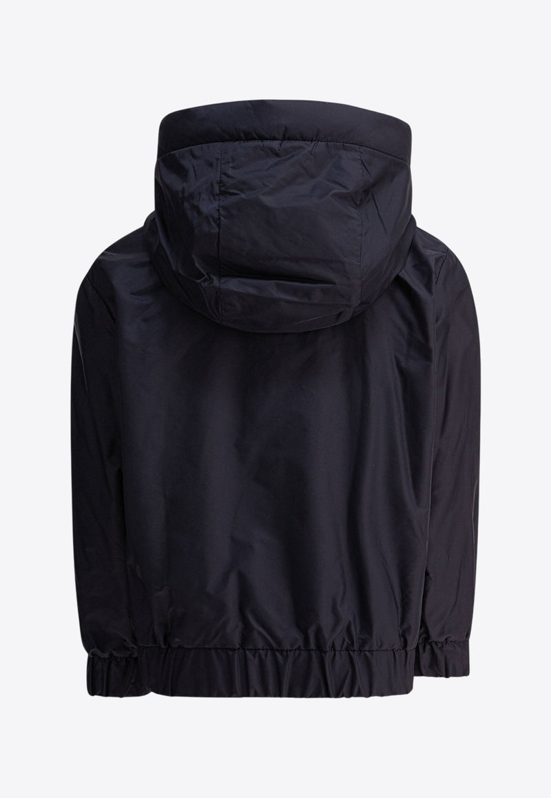 Moncler Kids Boys Logo Patch Zip-Up Jacket Blue LILIANNA1A00070-53A5E742_81161