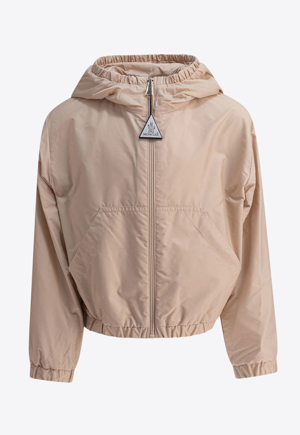 Moncler Kids Boys Logo Print Windbreaker Jacket Pink SARIA1A00080-53A5E21G_81172