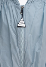 Moncler Kids Boys Logo Patch Bomber Jacket Light Blue CHAREZON1A00102-597YF711_81175