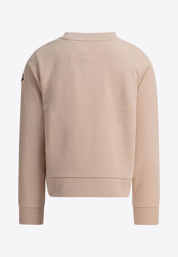 Moncler Kids Boys Logo Print Sweatshirt Pink 8G00008-89AKM51N_81185