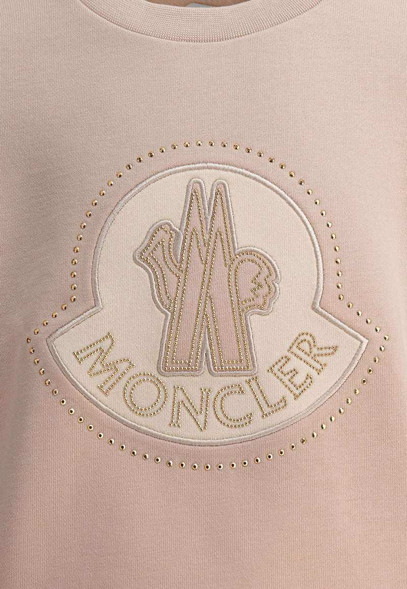 Moncler Kids Boys Logo Print Sweatshirt Pink 8G00008-89AKM51N_81185