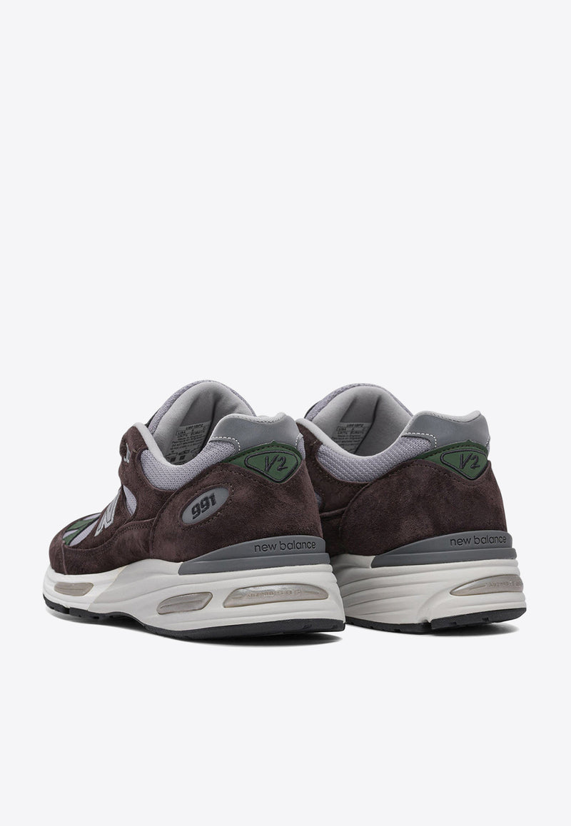 New Balance 991V2 Low-Top Suede Sneakers Purple U991BP2_81187