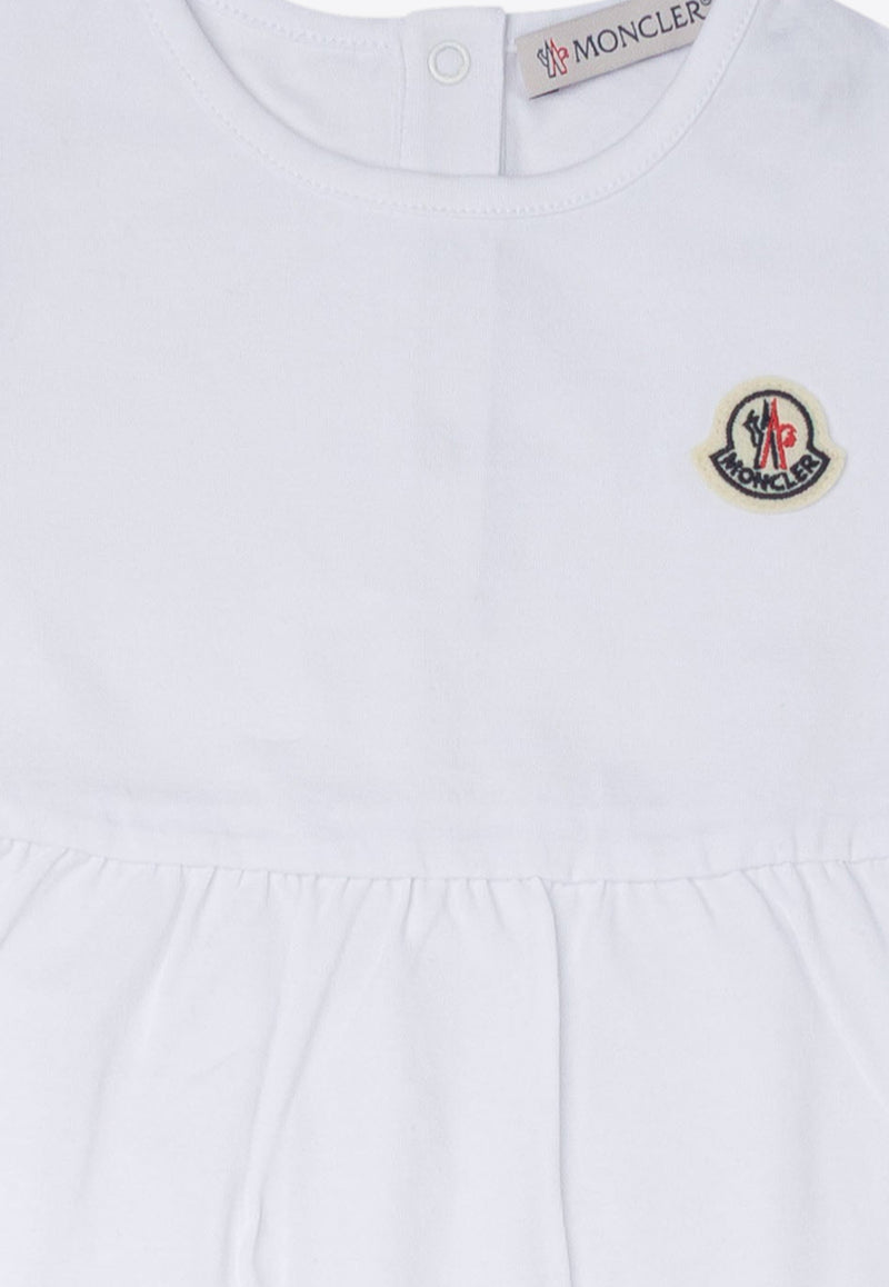 Moncler Kids Girls Logo Patch Blouse and Shorts Set White 8M00012-89AUMF05_81194