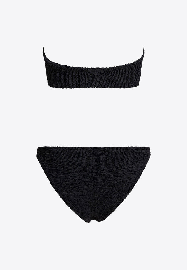 Hunza G Jean Crinkle Strapless Bikini Black JEAN BIKINICRINKLEBLACK_81244