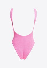 Hunza G Square-Neck Crinkled One-Piece Swimsuit Pink SQUARE NECK SWIMCRINKLEBUBBLEGUM_81317